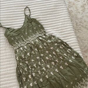 Jessica Simpson Olive Green Embriodered Dress